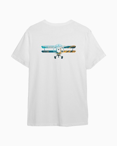 Camiseta Blanca Oversize Avión Espalda