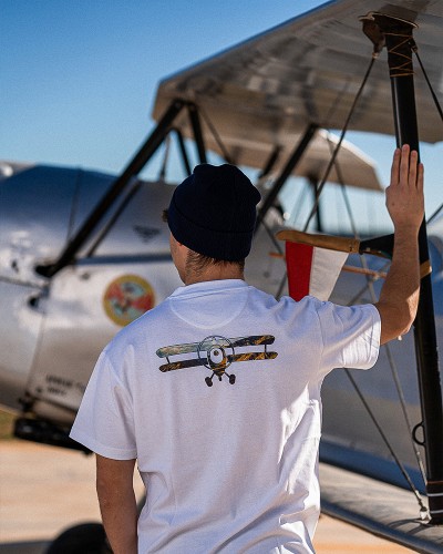 Oversize Aircraft Back T-shirt  White