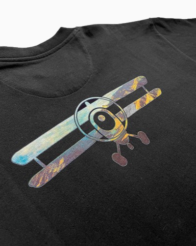 Oversize Aircraft Back T-Shirt, Black