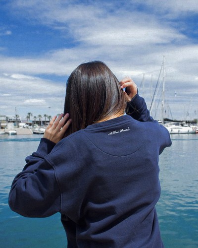 Basic Elegance Hoodie Marine  blue